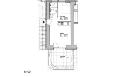 Grand studio terrasse