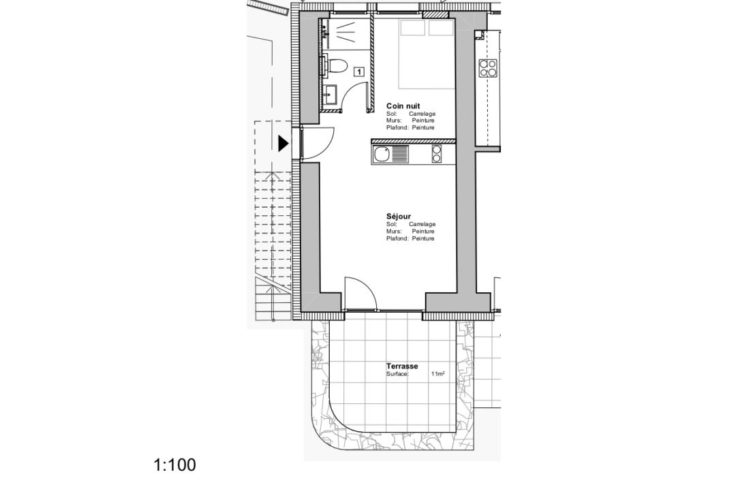 Grand studio terrasse