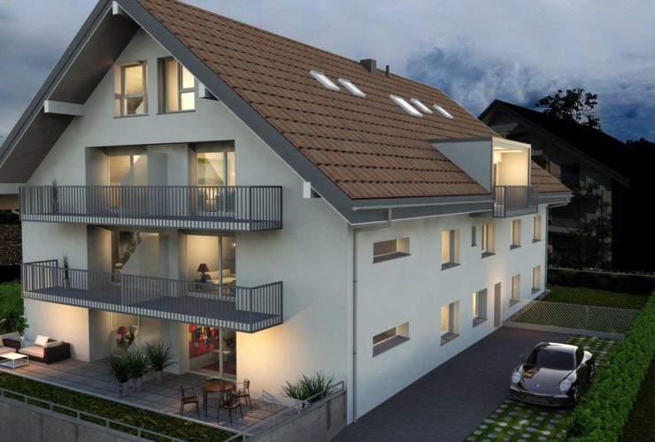 NYON / EYSINS - SUPERBE 2 1/2 pièces + cuisine au 2e étage avec BALCON